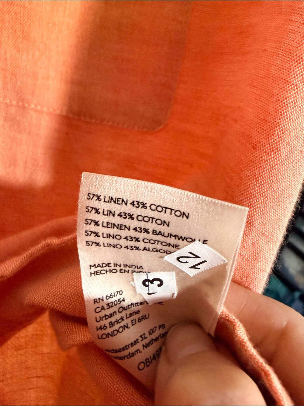 Anthropologie Peach Short-Sleeve Linen Button-Down Shirt - Picture 3 of 4
